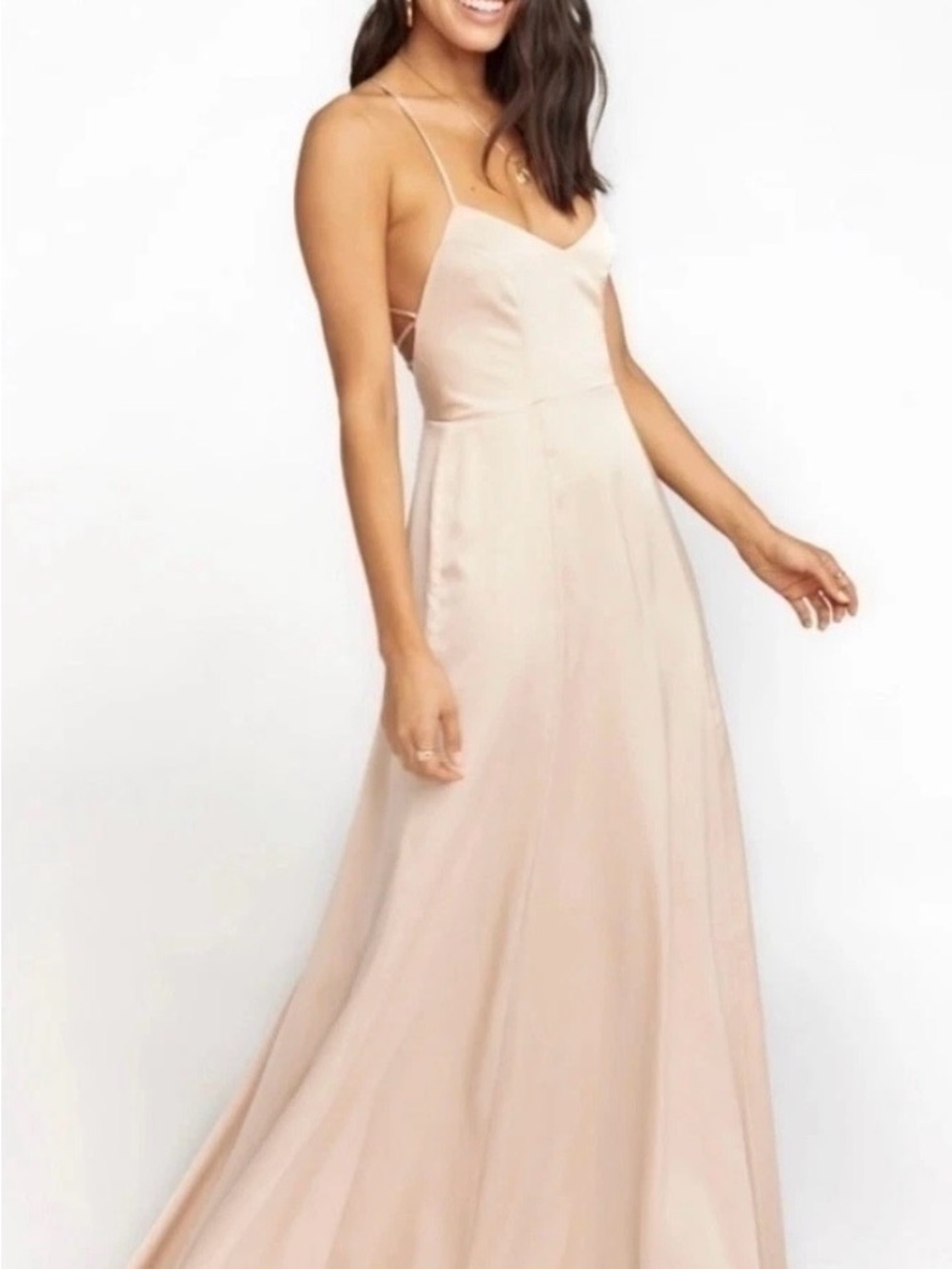 Show Me Your Mumu Godshaw Goddess Gown - Champagne Luxe Satin